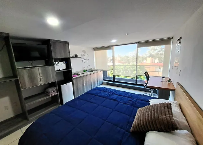 Apartment S07 King Premium Tec Cem Con Cocineta Wifi Balcon Parking Terraza Mexico City